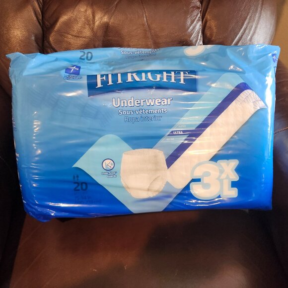 FitRight Disposable Underwear, Heavy Absorbency 3xl XXX-LARGE 75 - 94" Bariatric - Picture 1 of 8